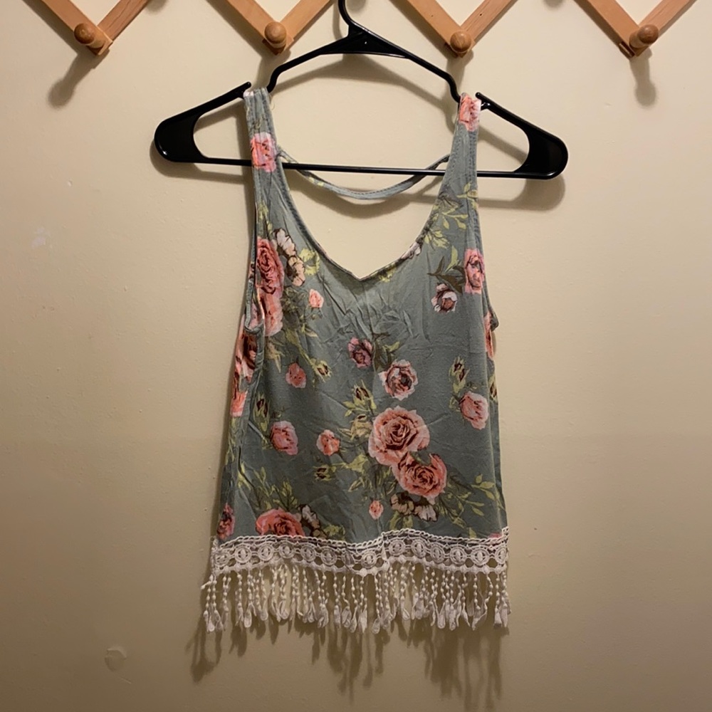 Cute Flowery Lace Crop Top